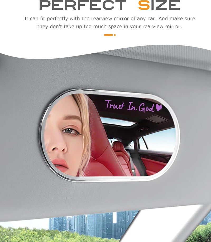 SCUARI 4PCS Car Stickers,Cars Decals,Car Accessories Trust in God Rearview Mirror Sticker,Auto Stickers and Decals,Auto Decals for Women,Trust in God Mirror Decoration,Fits Most Vehicles (Purple) - Image 4